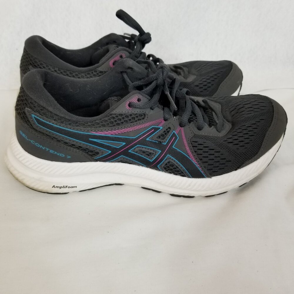 ASICS Gel Contend 7 AmpliFoam Lace Up Running Shoe Black Size 8 ~ 4399 - Picture 4 of 10